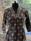 Black Lace V Neck Tunic