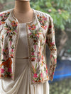 Cream Jacket Style Skirt Set