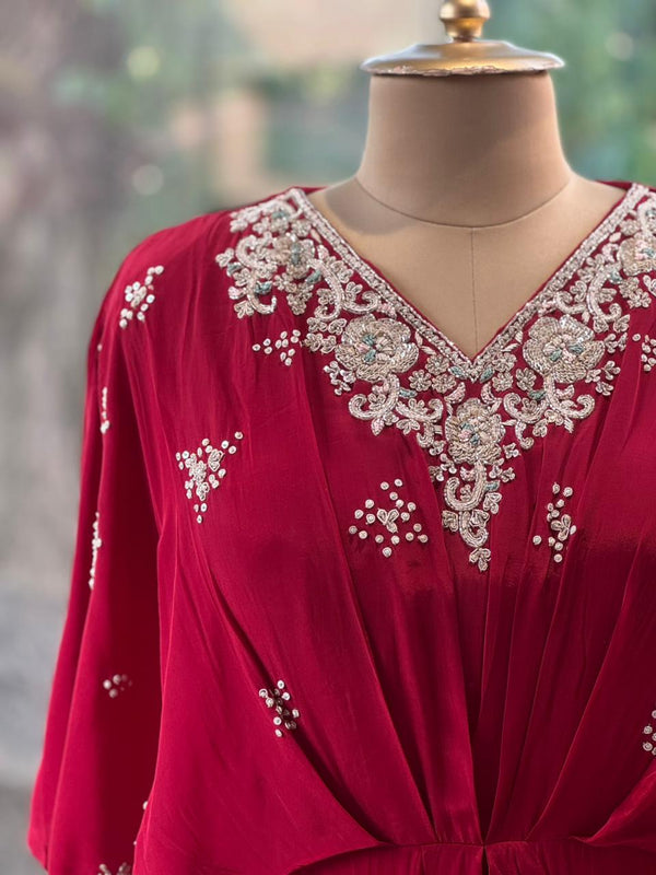 Red Kaftan Style Gown