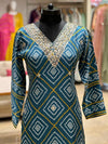 Blue Gota Neck Suit Set