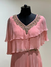 Pink ruffle Flap Gown