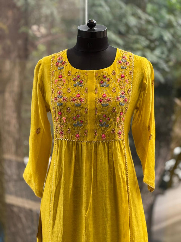 Greenish Yellow Mul Suit