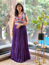 Purple Designer Made Moti Work Cape Set