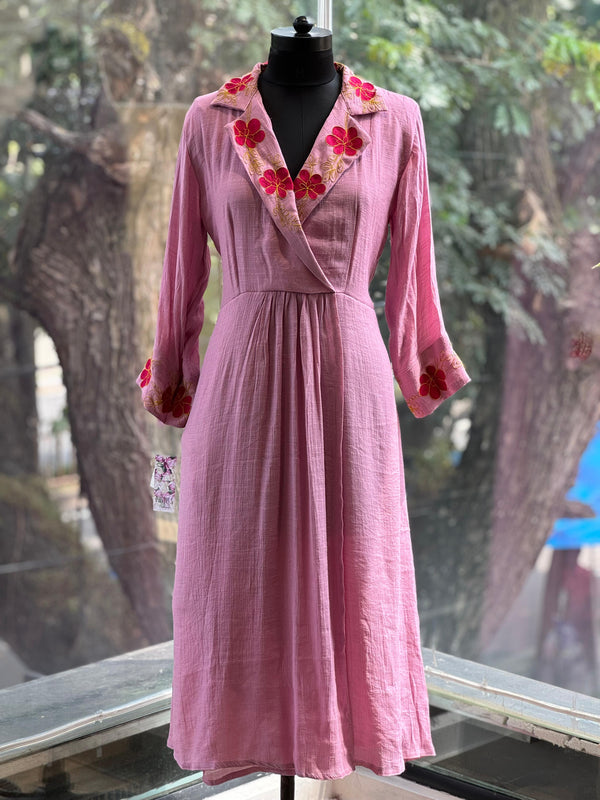 Pink Collared Neck Tunic