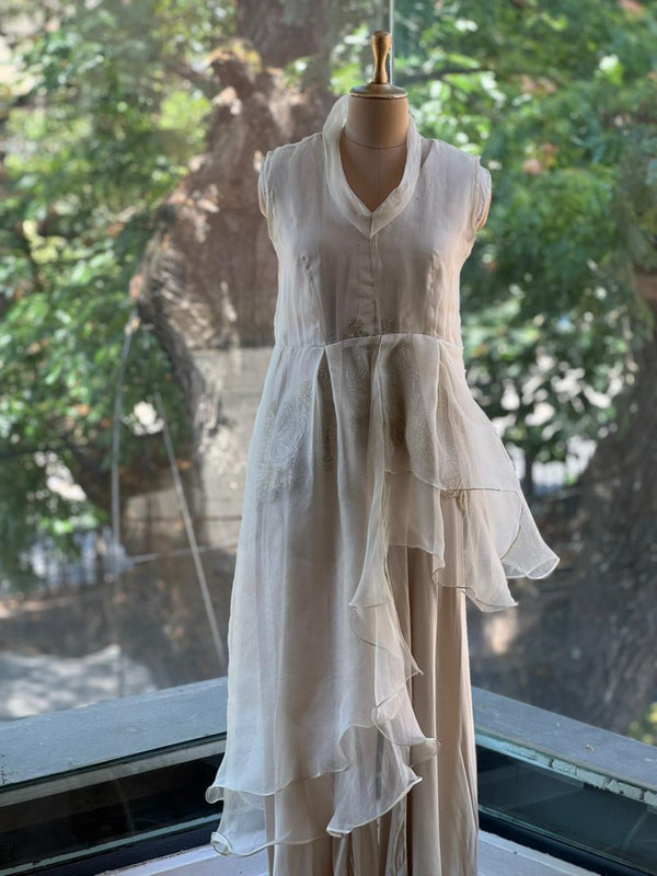 Half White High Low Co ord