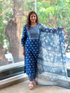 Indigo Blue Kota Dupatta Set