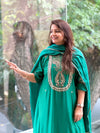 Emerald Green Dupatta Set