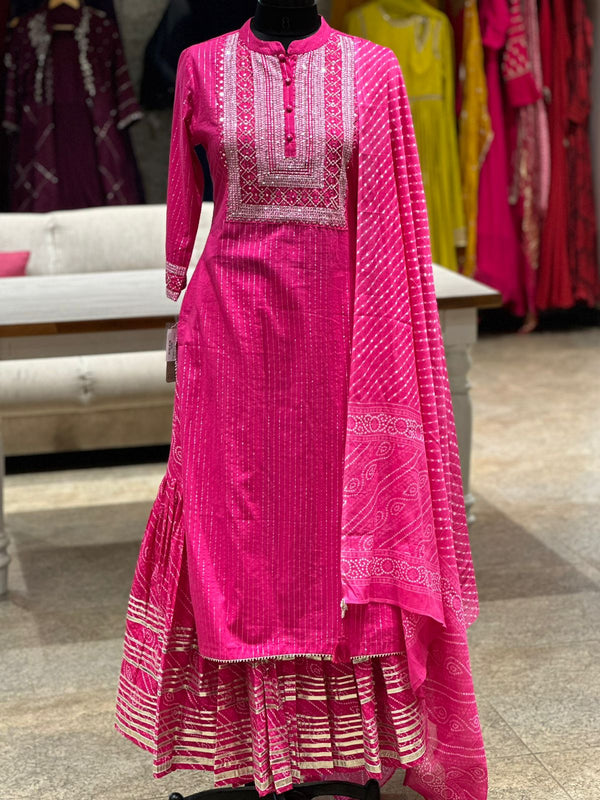 Pink Sharara Set