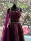 Wine Lehenga Set