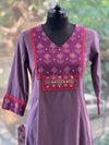 Purple Ikkat Yolk Tunic