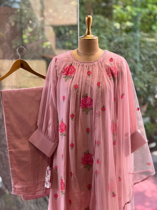 Pink Hand Weaving Suit