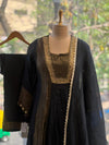 Black Tissue Panel Dupatta Set
