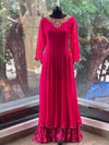 Pink Crepe Silk Gown
