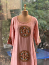 Pink Embroidered Mul Suit
