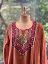 Rust Mirror work Dupatta Set