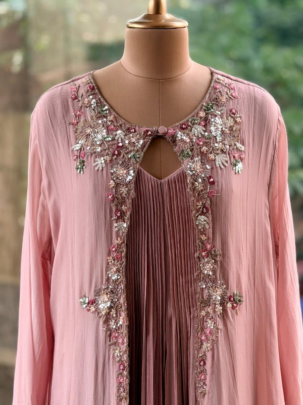 Pink Jacket Style Gown