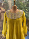 Yellow Mul Beads Work Suit