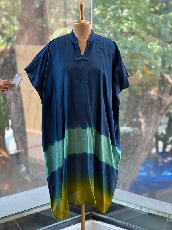 Blue Shaded Kaftan Set