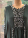 Dark Green Pipe Work Gown
