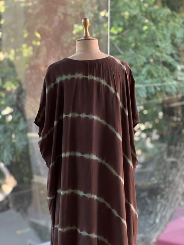 Brown Tye Dye Kaftan Set