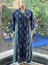 Blue A-Line Collared Neck Tunic