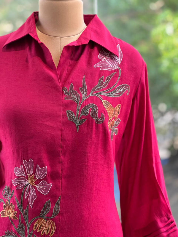 Maroon Floral Co Ord