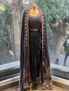 Black Digital Printed Cape Set