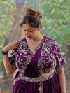 Purple Pre Drape Saree