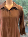 Brown Mul Tunic With Embroidery