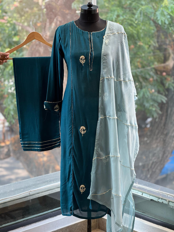 Blue Organa Dupatta Set