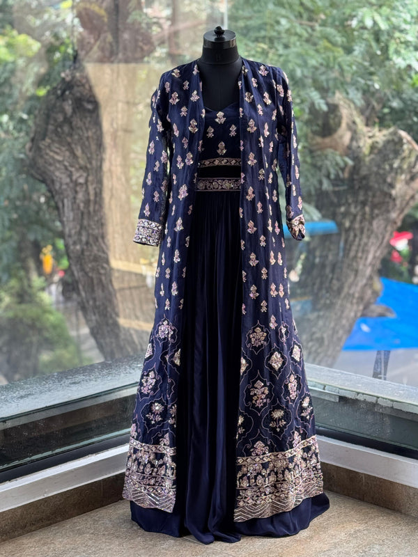 Navy Blue Lehenga Set