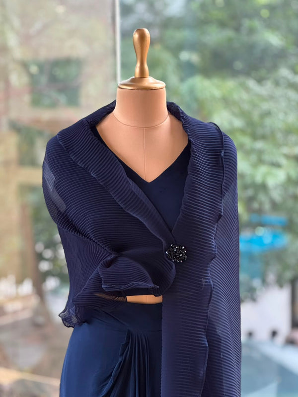 Navy Blue Crush Skirt Set