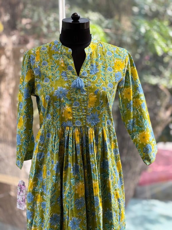 Green Floral Tunic
