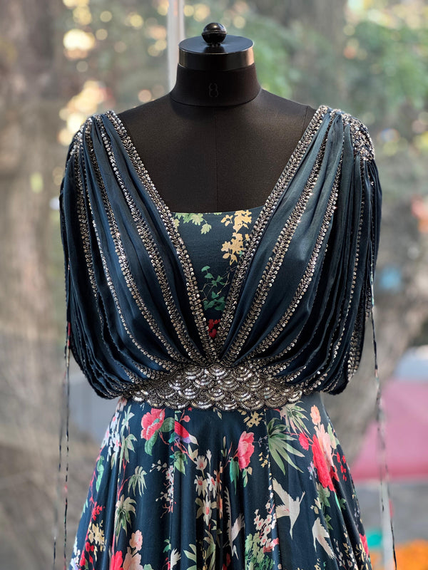 Blue Floral Gown