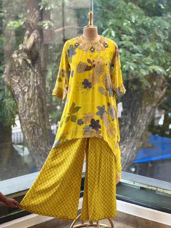 Yellow High Low Co Ord