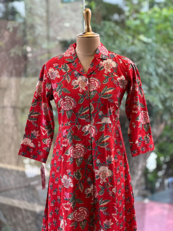 Red Floral Tunic