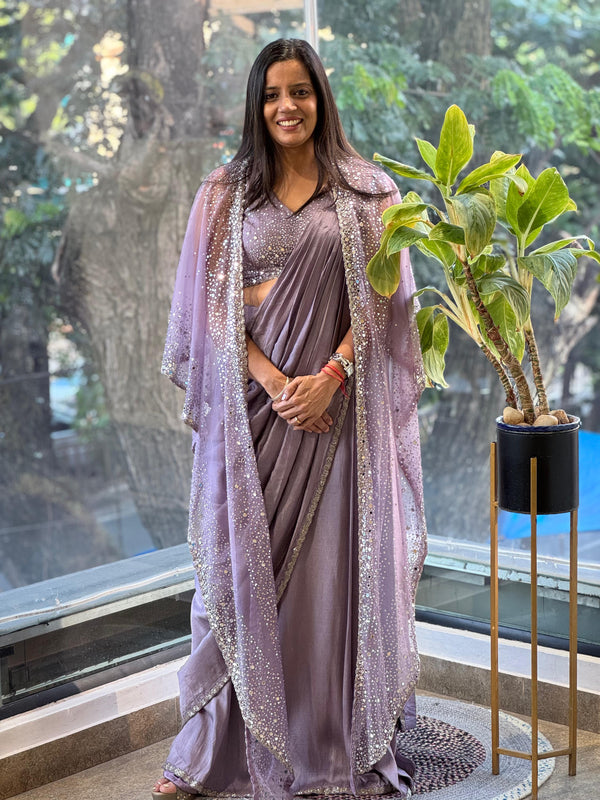 Mauve Drape Saree