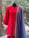 Red Gota Work Sharara Set