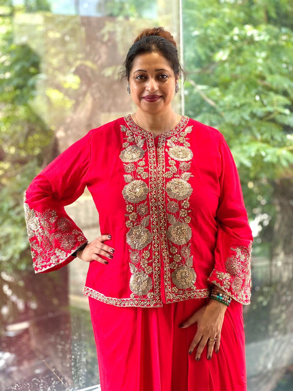 Red Skirt Set