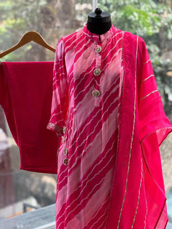 Pink Leheriya Suit