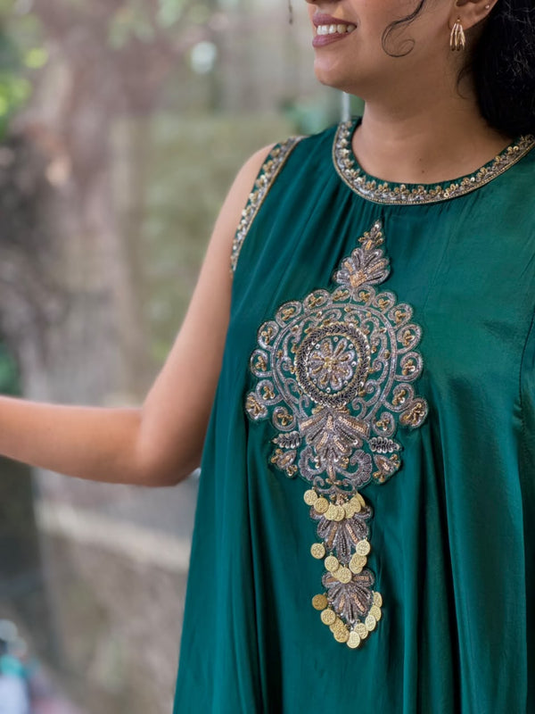 Green Skirt Set