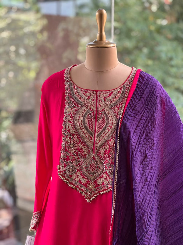 Pink Crush Dupatta Set