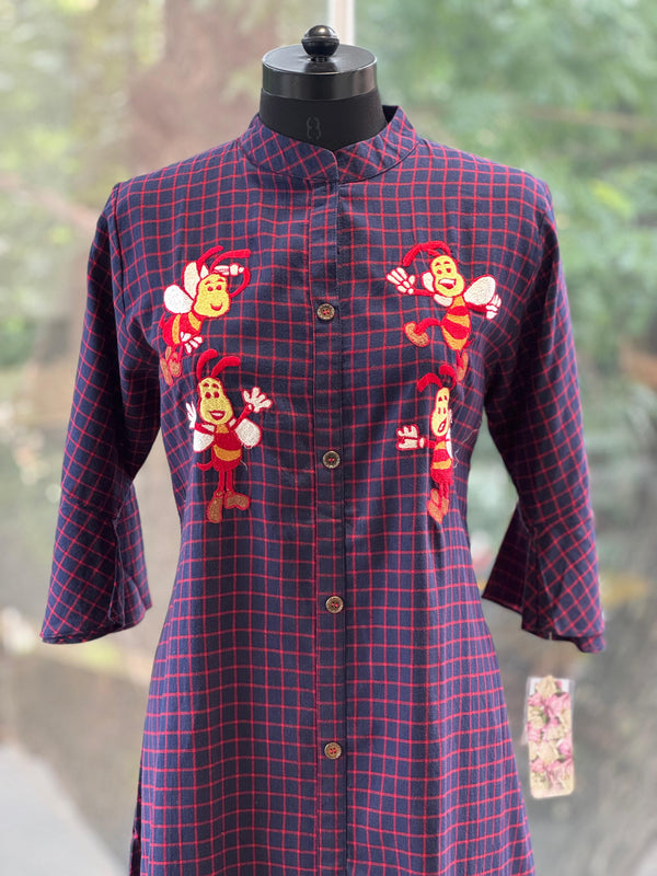 Purple Embroidered Tunic