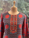 Red/Blue Printed Dupatta Set