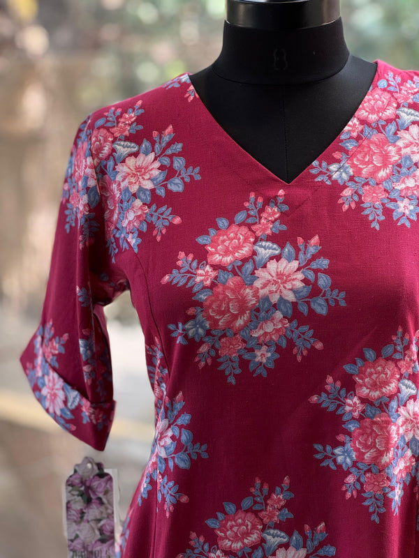 Plum floral tunic