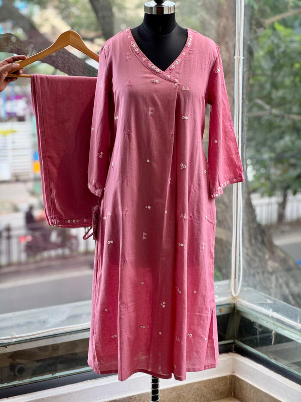 Pink Angrakha Style Co Ord