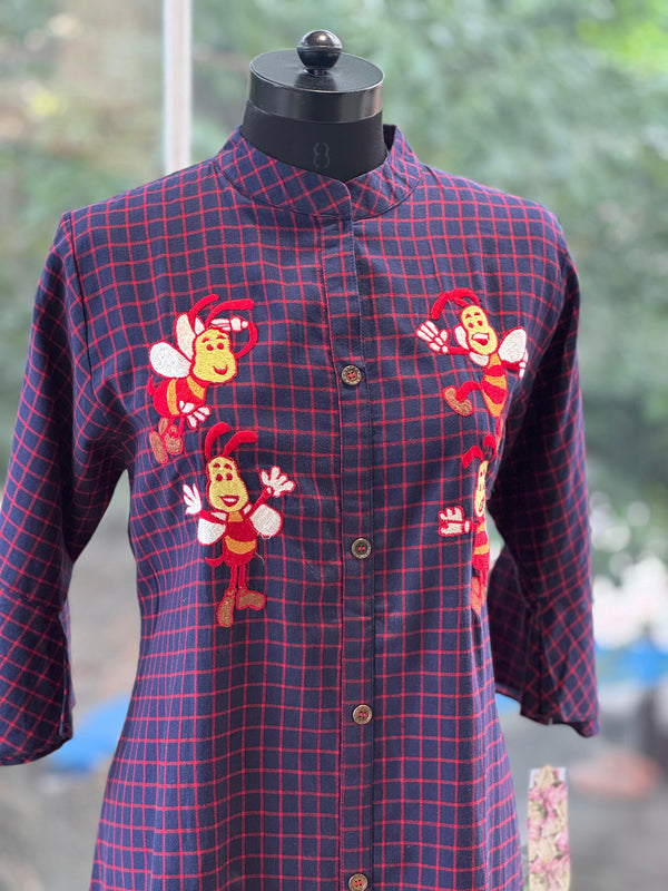 Purple Embroidered Tunic