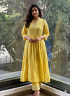 Yellow Tari work Kurta Set