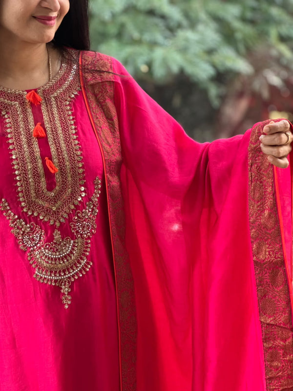 Pink Organza Suit
