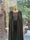 Dark Green Pipe Work Gown